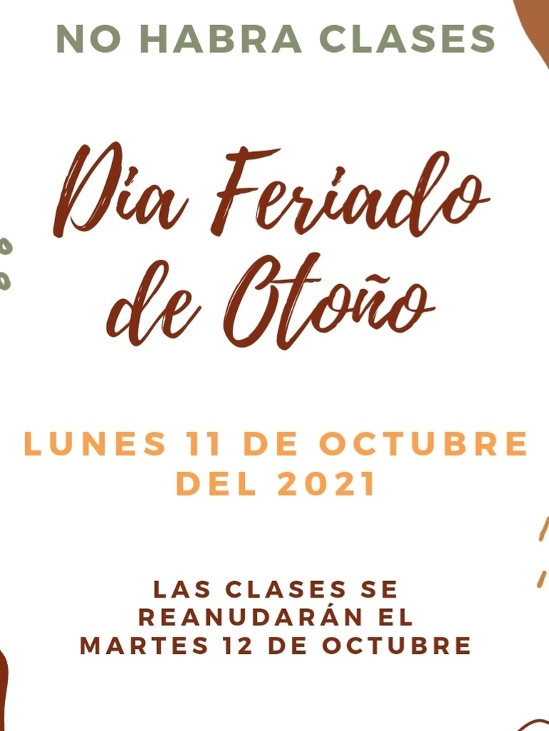 Fall Holiday Announcement in Spanish