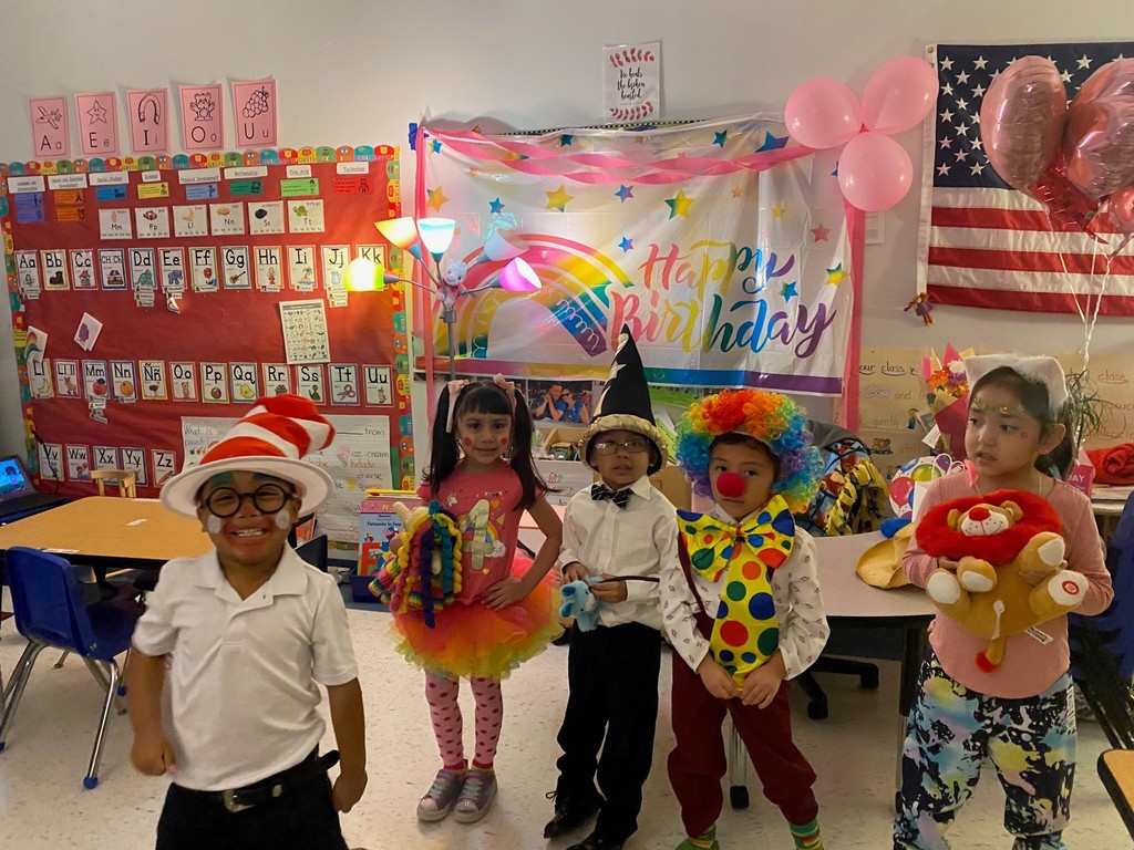 Children dressed up for Dr. Seuss Dress-up Days